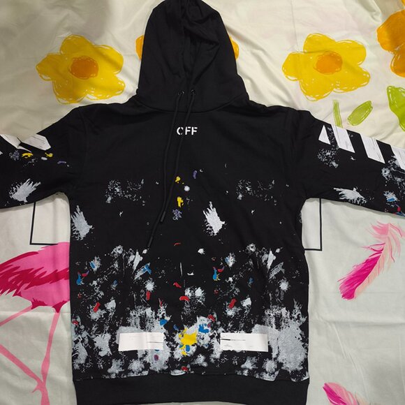 Off-White Other - Off-White White Print Black Hoodie